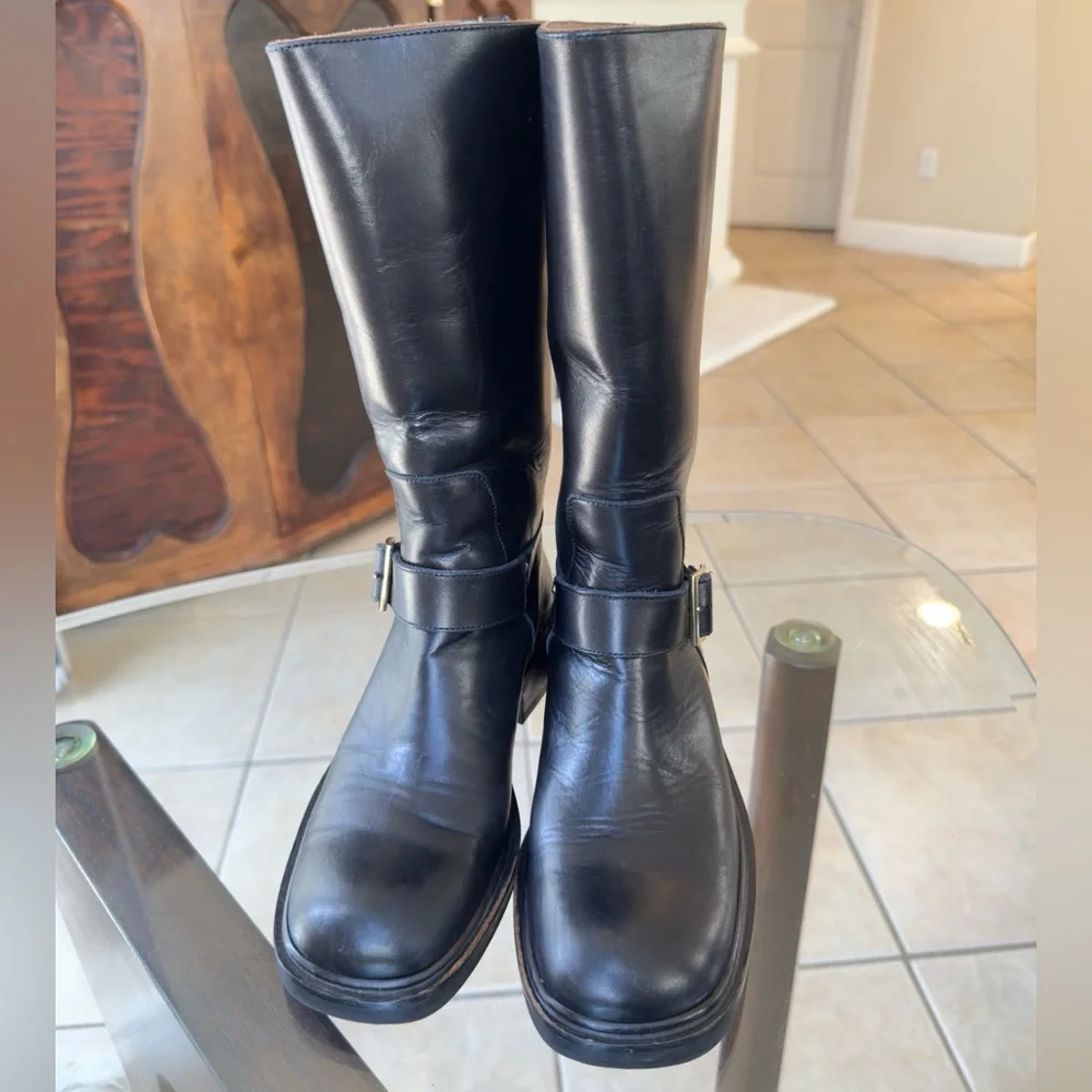 Gucci Black Leather Buckle Boots - Picture 3 of 9